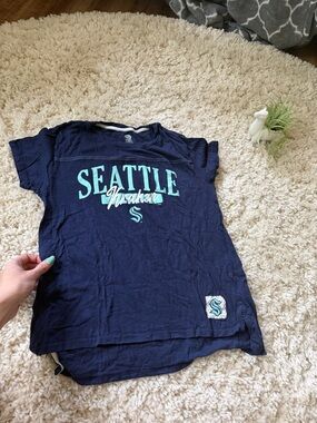 Navy Seattle PNW Kracken Thunderbirds women’s tshirt tee with blue accents